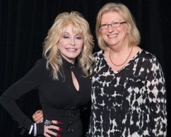 Rotarian Juliet Riseley and Dolly Parton at Dolly Parton's Imagination Library launch in Australia